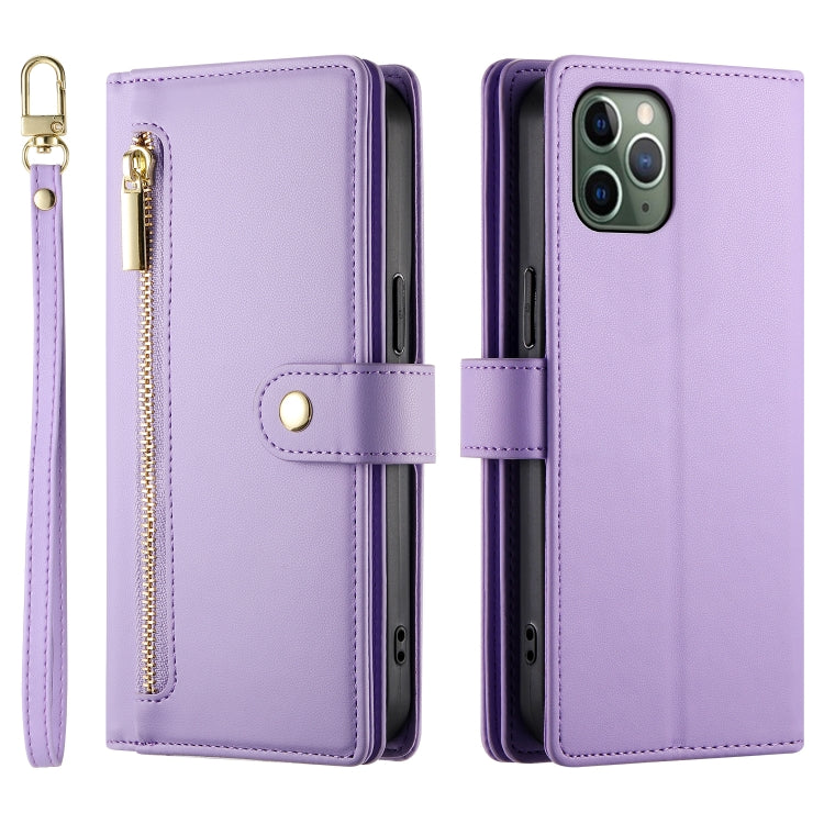 For iPhone 11 Pro Nine Card-slot Zipper Wallet Bag Leather Phone Case