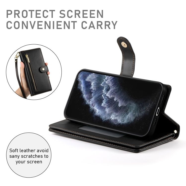 For iPhone 11 Pro Nine Card-slot Zipper Wallet Bag Leather Phone Case
