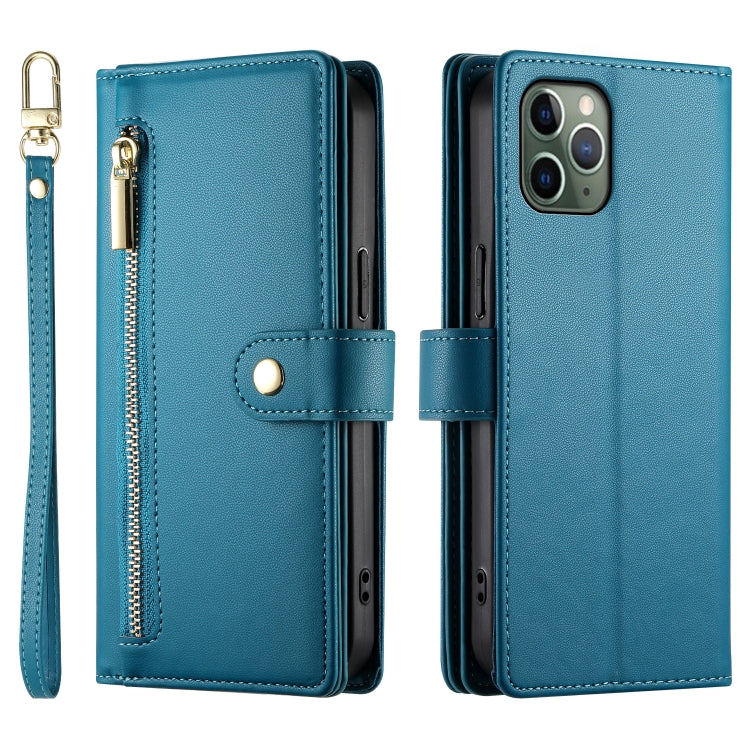 For iPhone 11 Pro Nine Card-slot Zipper Wallet Bag Leather Phone Case