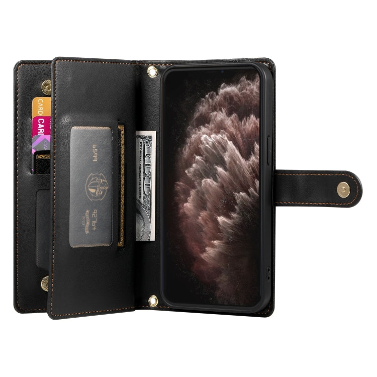 For iPhone 11 Pro Max Nine Card-slot Zipper Wallet Bag Leather Phone Case