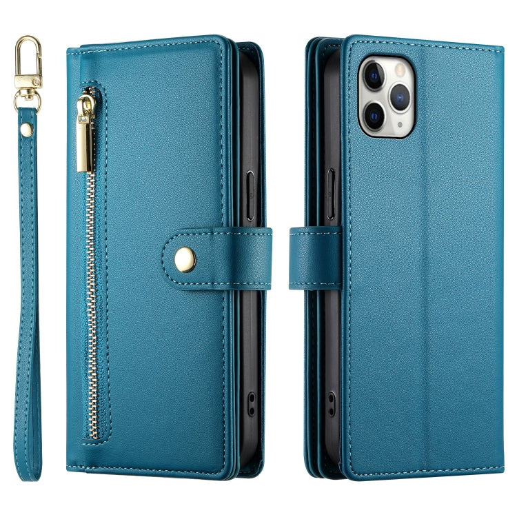 For iPhone 11 Pro Max Nine Card-slot Zipper Wallet Bag Leather Phone Case