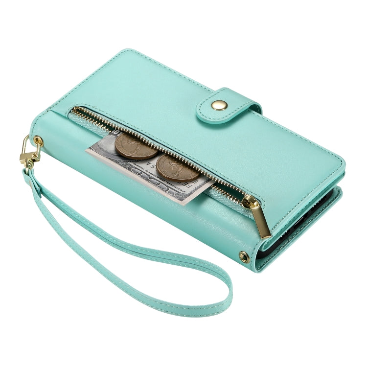 For iPhone 12 mini Nine Card-slot Zipper Wallet Bag Leather Phone Case