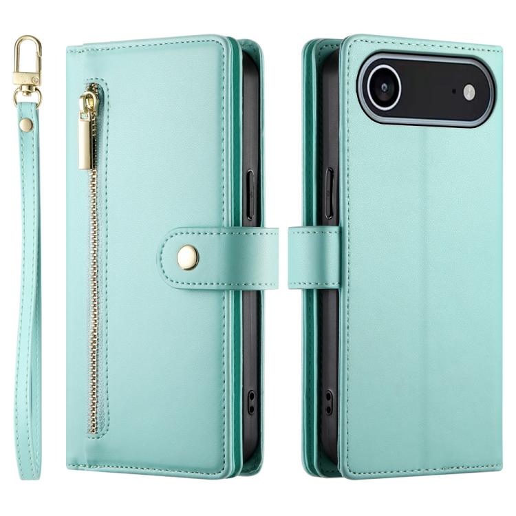 For iPhone Air Nine Card-slot Zipper Wallet Bag Leather Phone Case