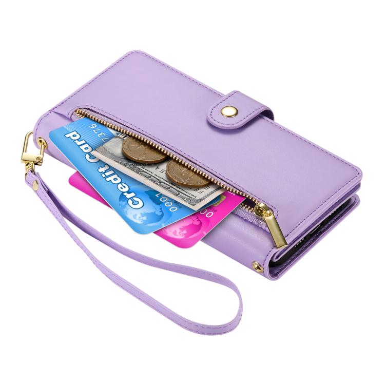 For iPhone 17 Nine Card-slot Zipper Wallet Bag Leather Phone Case