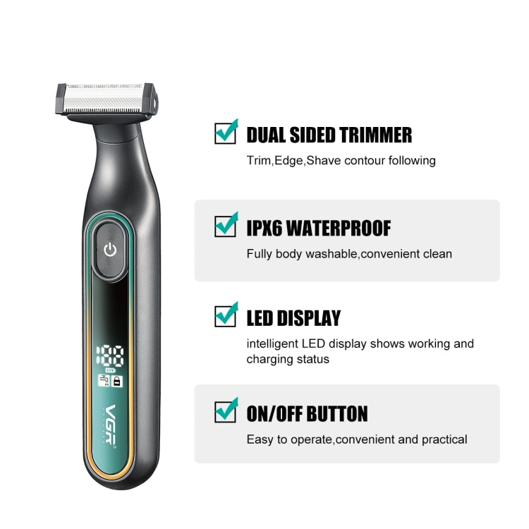 VGR V-360 5W USB Digital Display Electric T-shaped Shaver