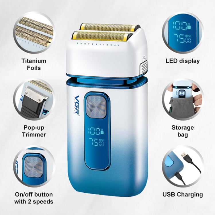 VGR V-362 5W USB Reciprocating Electric Shaver Bald Head Hair Clipper
