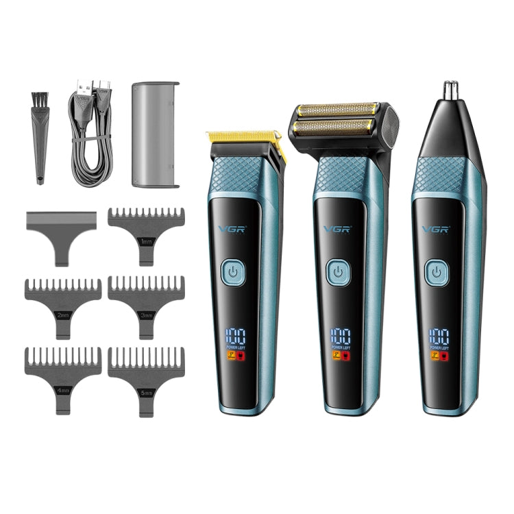 VGR V-366 5W USB 3 in 1 Nose Hair Care LCD Digital Display Electric Shaver