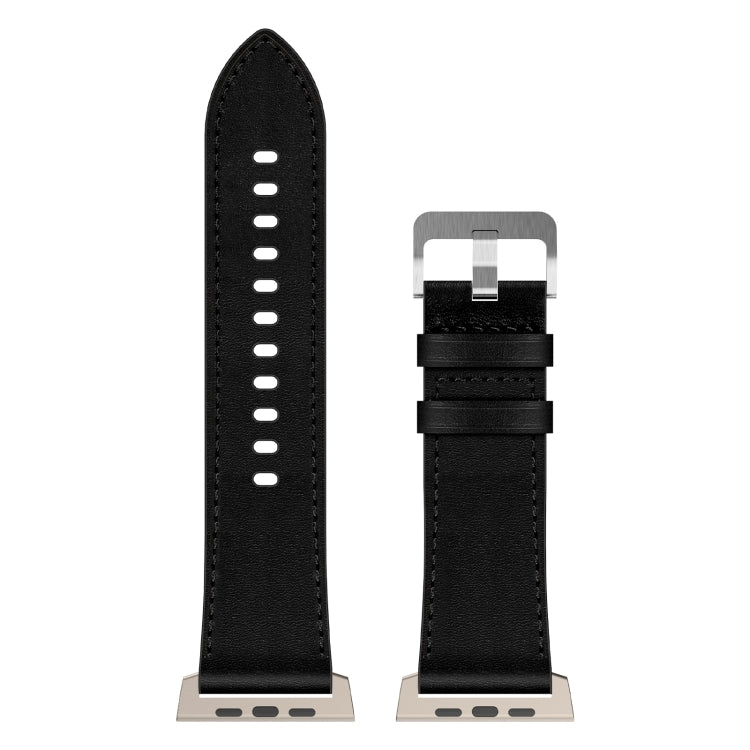 For Apple Watch SE 44mm Wilderness Top-grain Leather Watch Band