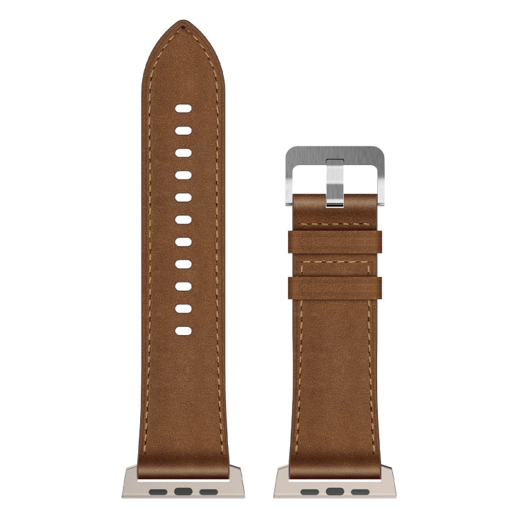 For Apple Watch SE 44mm Wilderness Top-grain Leather Watch Band