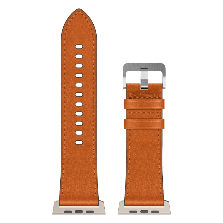 For Apple Watch SE 44mm Wilderness Top-grain Leather Watch Band