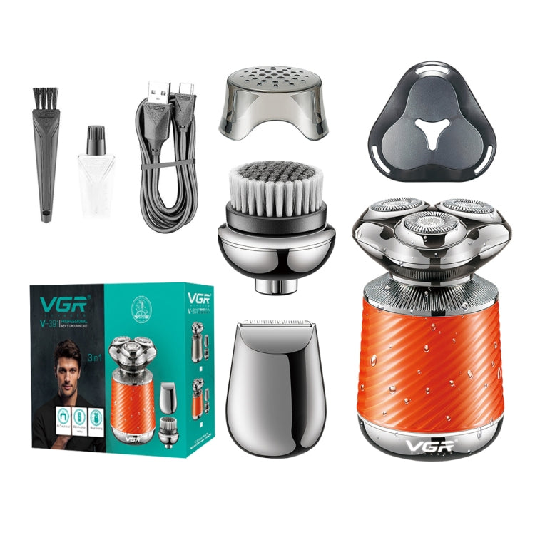 VGR V-391 5W USB 3 in 1 Smart Floating Three-Head Shaver