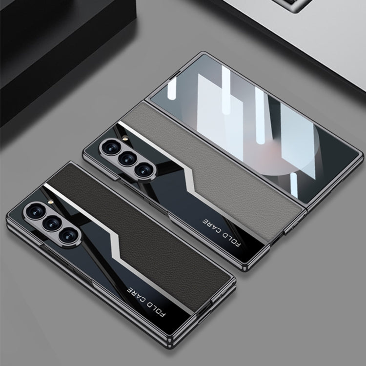 For Samsung Galaxy Z Fold6 GKK Integrated Plating TPU + Leather Supercar Full Coverage Phone Case