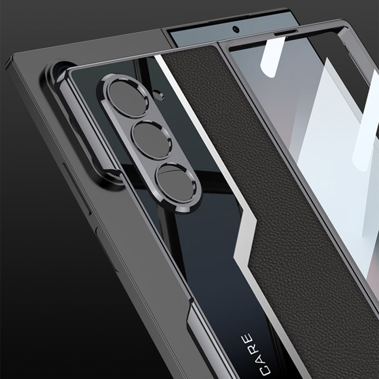For Samsung Galaxy Z Fold6 GKK Integrated Plating TPU + Leather Supercar Full Coverage Phone Case
