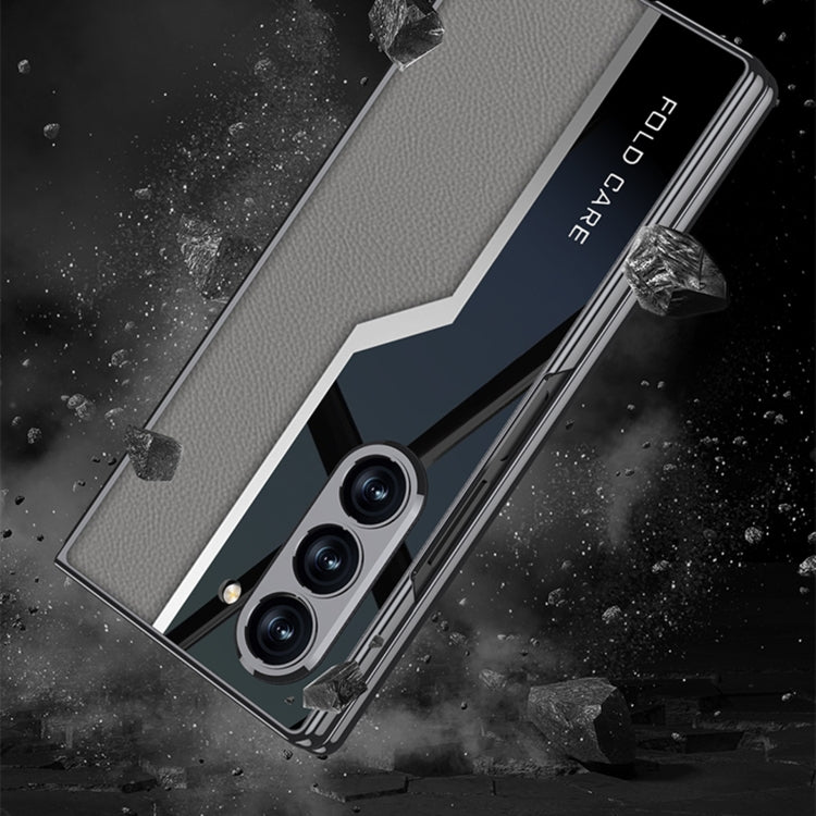 For Samsung Galaxy Z Fold6 GKK Integrated Plating TPU + Leather Supercar Full Coverage Phone Case