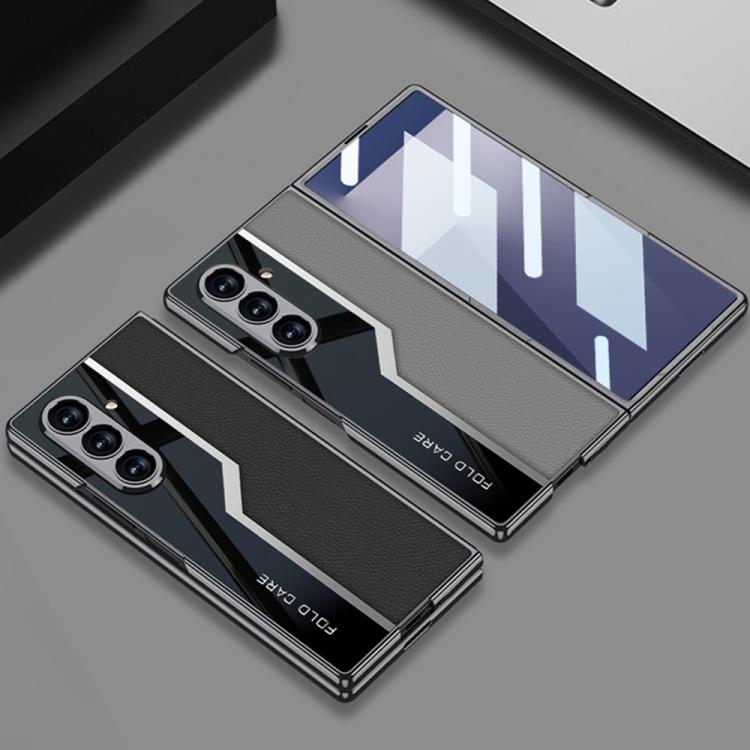 For Samsung Galaxy Z Fold7 5G GKK Integrated Plating TPU + Leather Supercar Full Coverage Phone Case