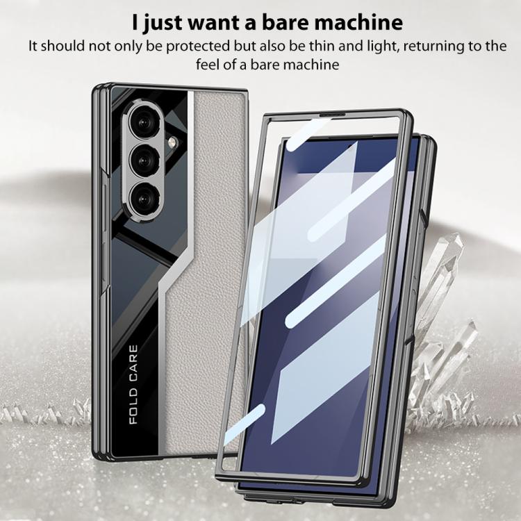 For Samsung Galaxy Z Fold7 5G GKK Integrated Plating TPU + Leather Supercar Full Coverage Phone Case