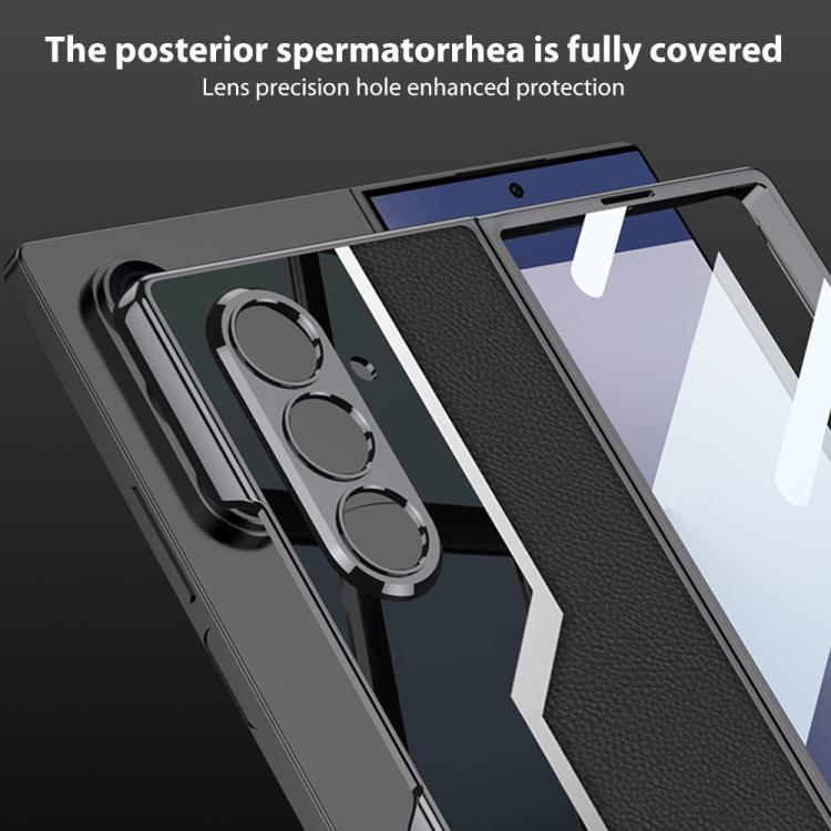 For Samsung Galaxy Z Fold7 5G GKK Integrated Plating TPU + Leather Supercar Full Coverage Phone Case