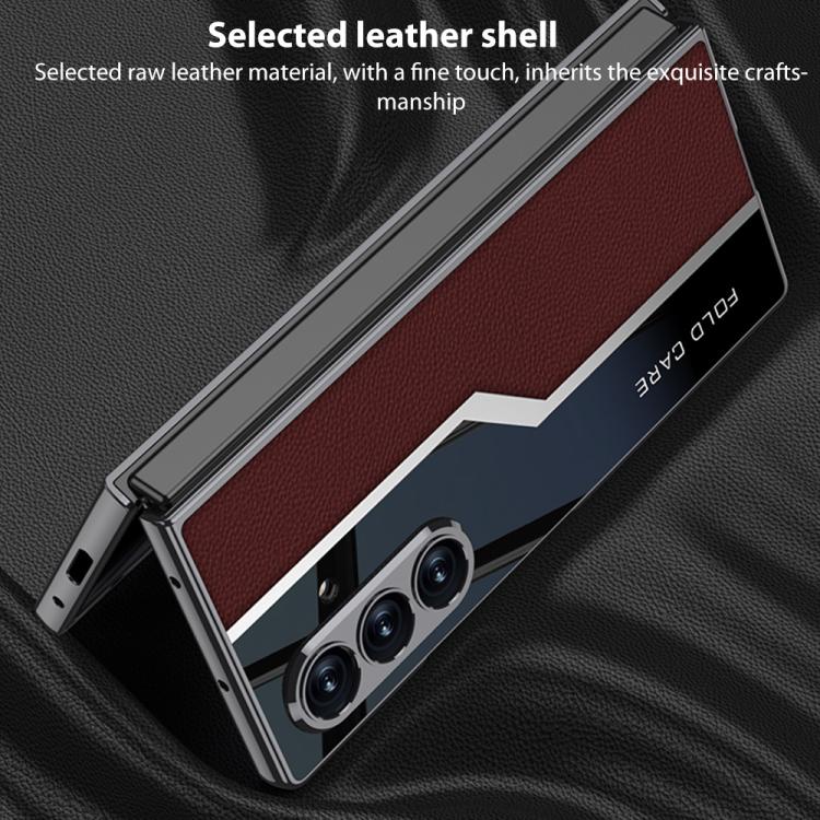 For Samsung Galaxy Z Fold7 5G GKK Integrated Plating TPU + Leather Supercar Full Coverage Phone Case