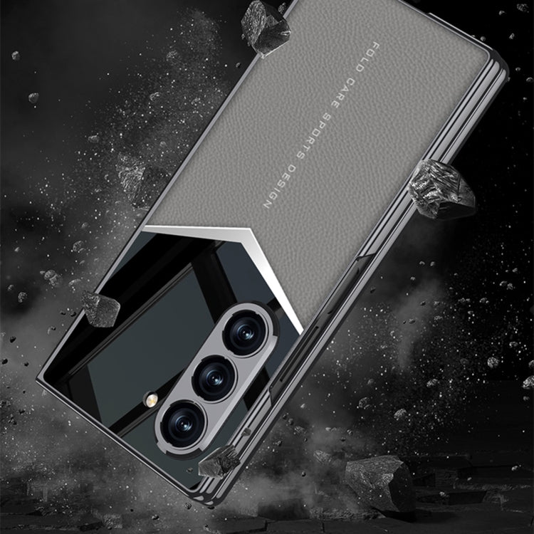 For Samsung Galaxy Z Fold6 GKK Integrated Plating Leather Knight Full Coverage Phone Case