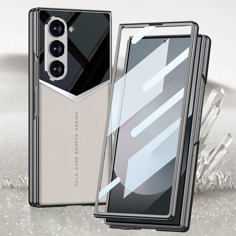 For Samsung Galaxy Z Fold6 GKK Integrated Plating Leather Knight Full Coverage Phone Case