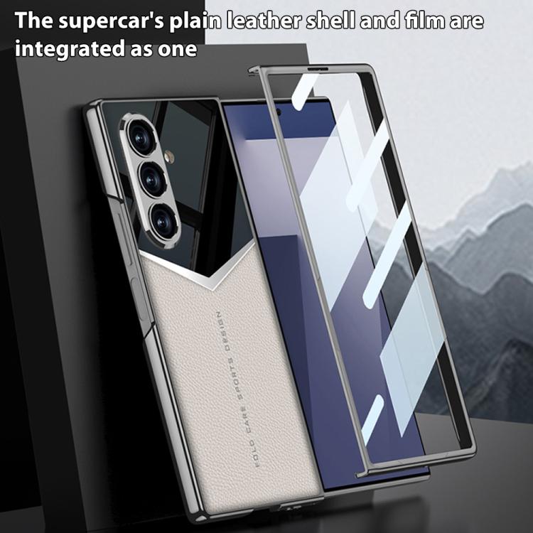 For Samsung Galaxy Z Fold7 5G GKK Integrated Plating Leather Knight Full Coverage Phone Case