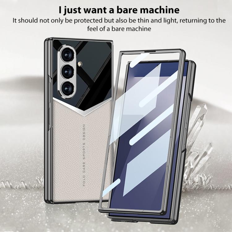 For Samsung Galaxy Z Fold7 5G GKK Integrated Plating Leather Knight Full Coverage Phone Case