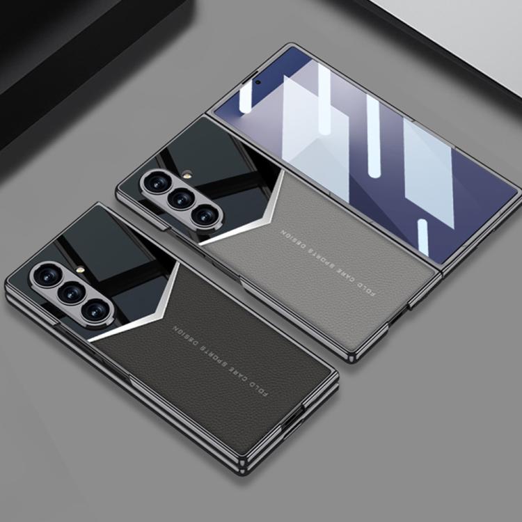 For Samsung Galaxy Z Fold7 5G GKK Integrated Plating Leather Knight Full Coverage Phone Case