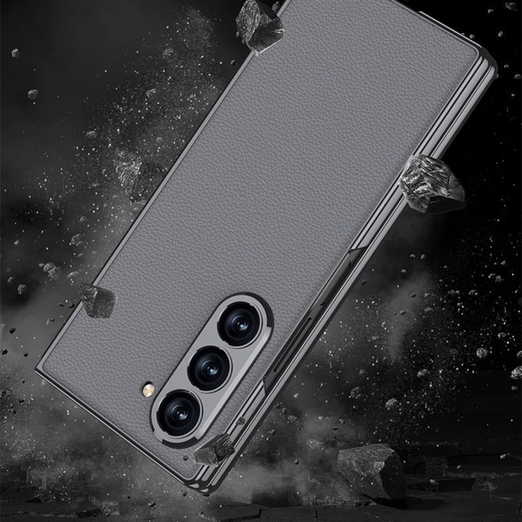 For Samsung Galaxy Z Fold6 GKK Integrated Plating Leather Full Coverage Phone Case