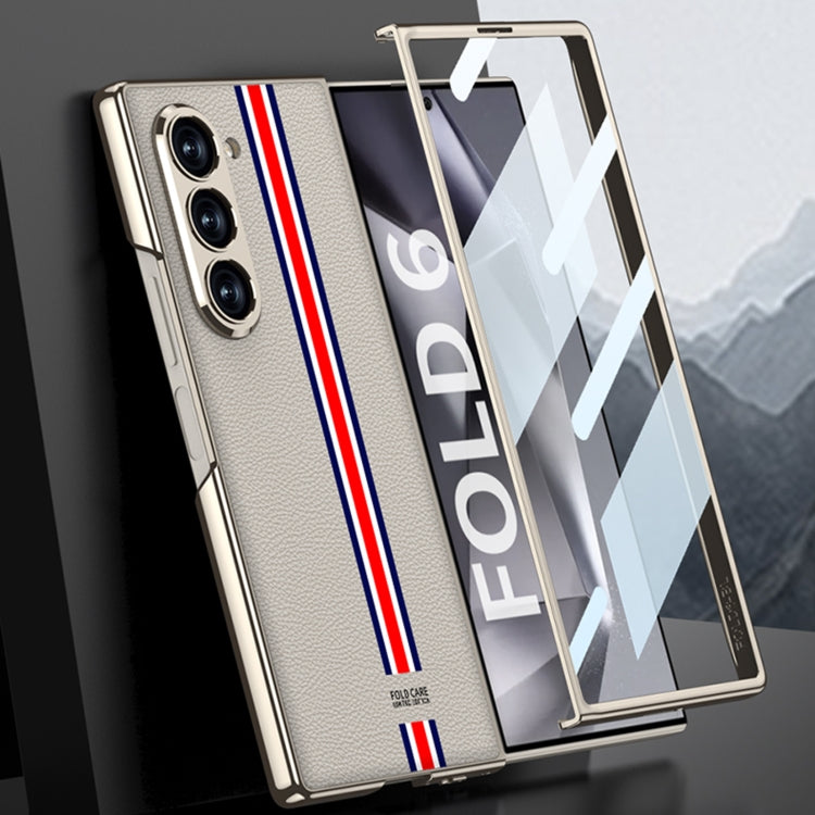 For Samsung Galaxy Z Fold6 GKK Integrated Plating Leather Full Coverage Phone Case