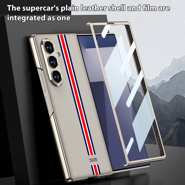 For Samsung Galaxy Z Fold7 5G GKK Integrated Plating Leather Full Coverage Phone Case