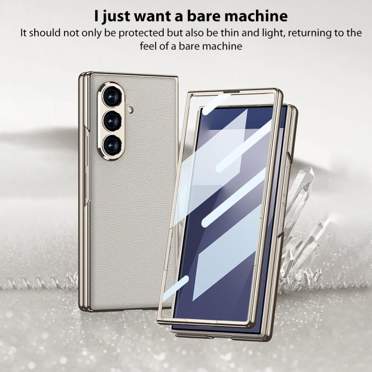 For Samsung Galaxy Z Fold7 5G GKK Integrated Plating Leather Full Coverage Phone Case