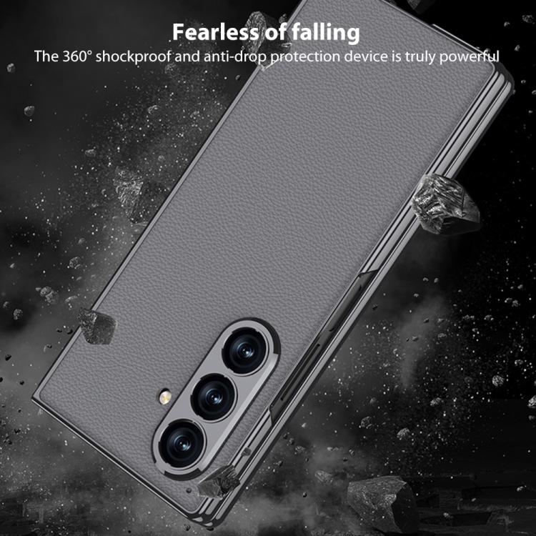 For Samsung Galaxy Z Fold7 5G GKK Integrated Plating Leather Full Coverage Phone Case