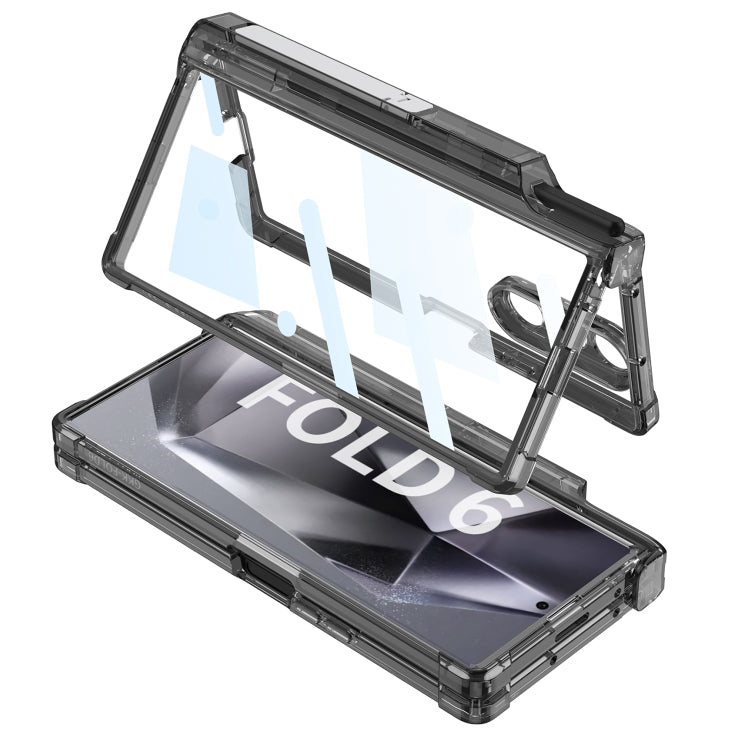 For Samsung Galaxy Z Fold6 GKK Integrated Airbag Hinge Full Coverage Phone Case with Holder / Pen Box, Not Included Pen