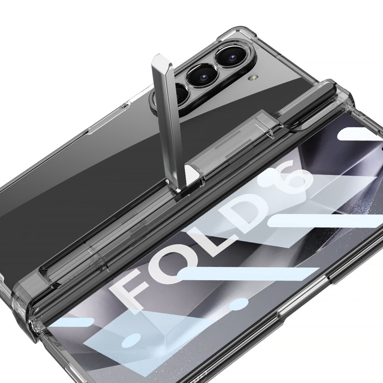 For Samsung Galaxy Z Fold6 GKK Integrated Airbag Hinge Full Coverage Phone Case with Holder / Pen Box, Not Included Pen
