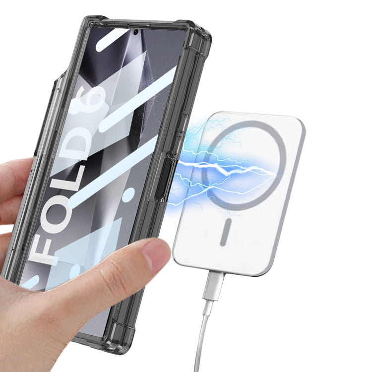 For Samsung Galaxy Z Fold6 GKK Integrated Airbag Hinge Full Coverage MagSafe Phone Case with Holder / Pen Box, Not Included Pen
