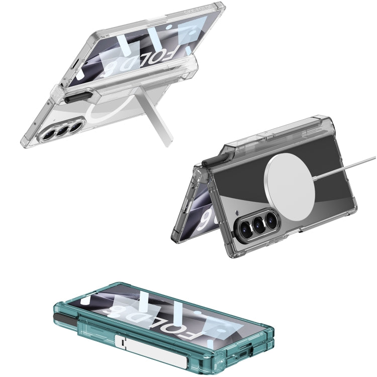 For Samsung Galaxy Z Fold6 GKK Integrated Airbag Hinge Full Coverage MagSafe Phone Case with Holder / Pen Box, Not Included Pen