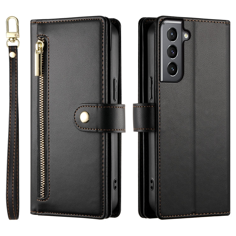 For Samsung Galaxy S21 5G Nine Card-slot Zipper Wallet Bag Leather Phone Case
