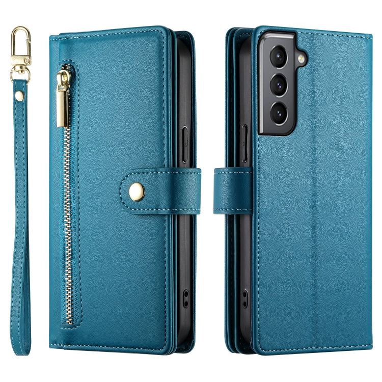 For Samsung Galaxy S21 5G Nine Card-slot Zipper Wallet Bag Leather Phone Case