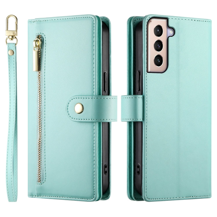 For Samsung Galaxy S21+ 5G Nine Card-slot Zipper Wallet Bag Leather Phone Case