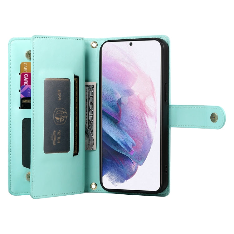 For Samsung Galaxy S21+ 5G Nine Card-slot Zipper Wallet Bag Leather Phone Case