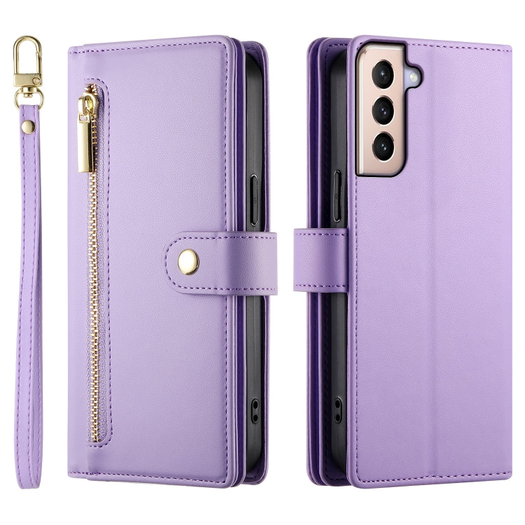 For Samsung Galaxy S21+ 5G Nine Card-slot Zipper Wallet Bag Leather Phone Case