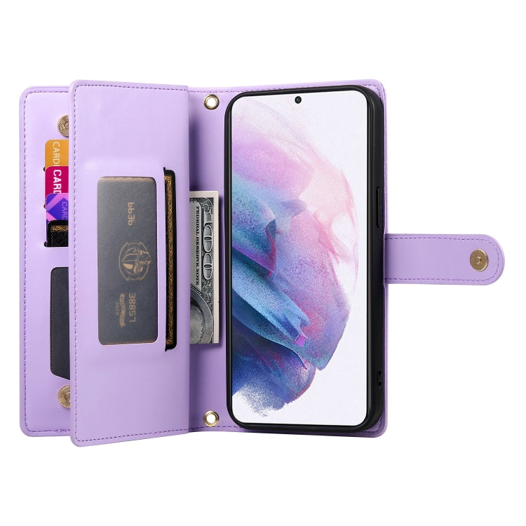 For Samsung Galaxy S21+ 5G Nine Card-slot Zipper Wallet Bag Leather Phone Case