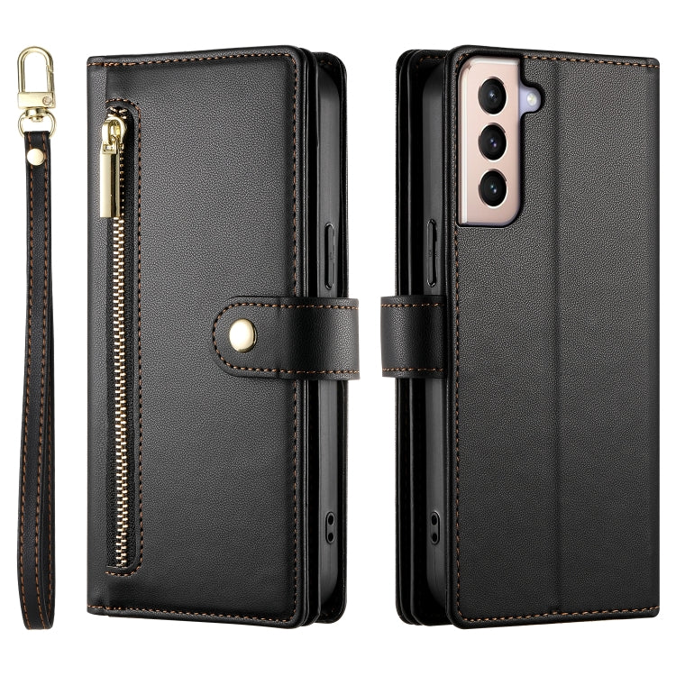For Samsung Galaxy S21+ 5G Nine Card-slot Zipper Wallet Bag Leather Phone Case