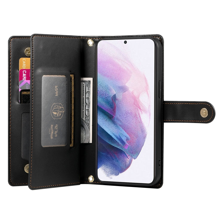 For Samsung Galaxy S21+ 5G Nine Card-slot Zipper Wallet Bag Leather Phone Case