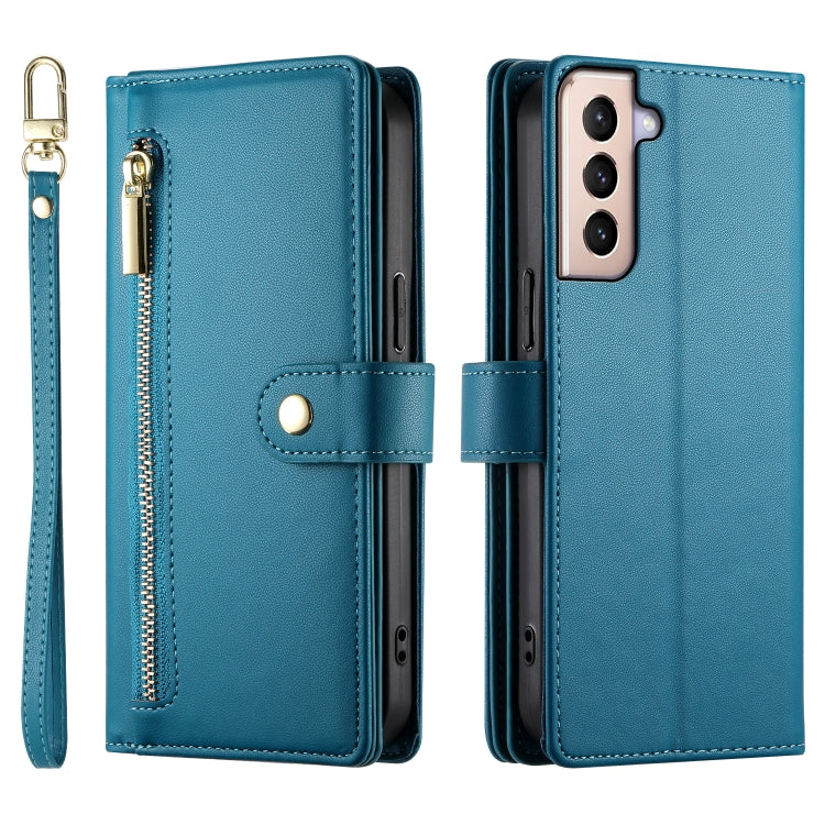 For Samsung Galaxy S21+ 5G Nine Card-slot Zipper Wallet Bag Leather Phone Case