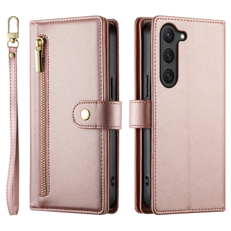 For Samsung Galaxy S23 5G Nine Card-slot Zipper Wallet Bag Leather Phone Case