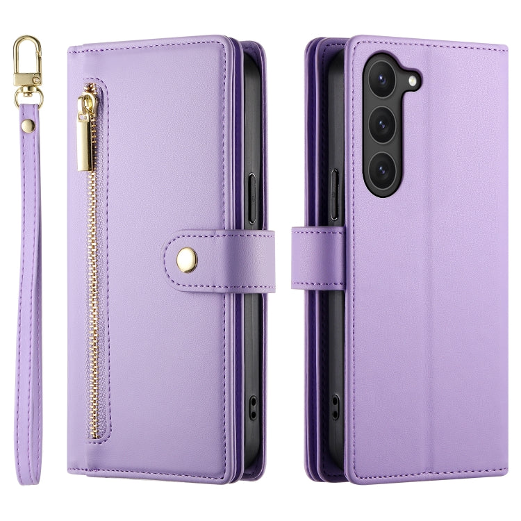 For Samsung Galaxy S23 5G Nine Card-slot Zipper Wallet Bag Leather Phone Case