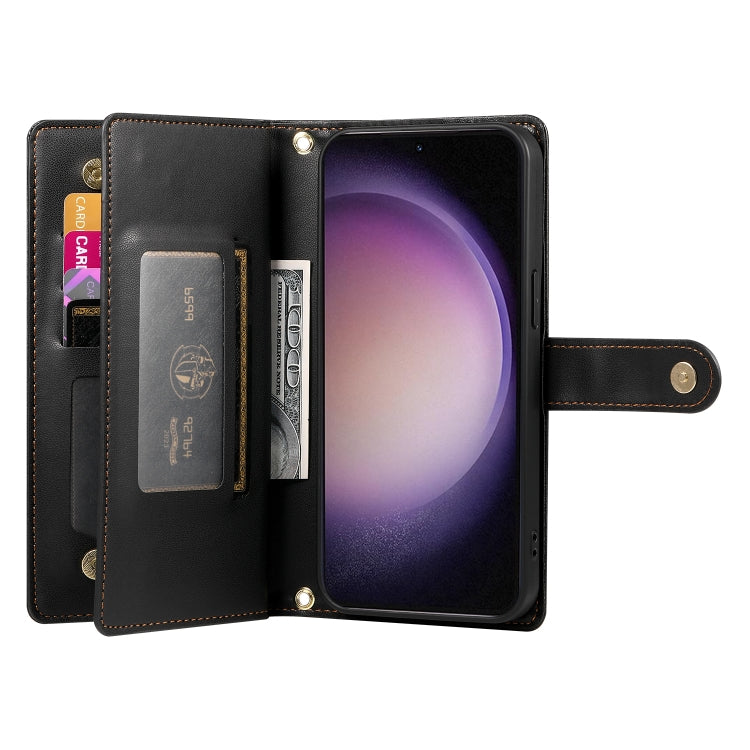 For Samsung Galaxy S23 5G Nine Card-slot Zipper Wallet Bag Leather Phone Case