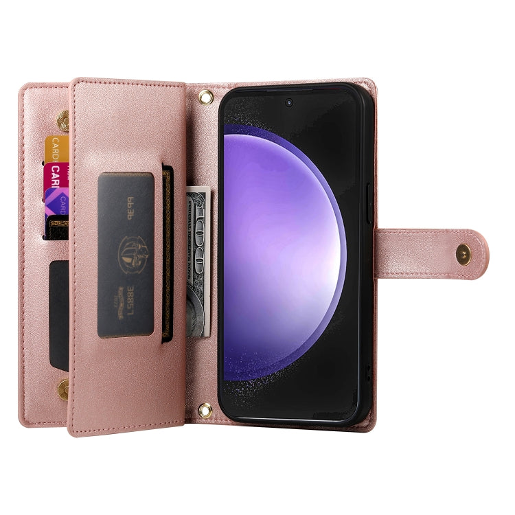 For Samsung Galaxy S23 FE 5G Nine Card-slot Zipper Wallet Bag Leather Phone Case