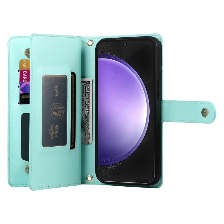 For Samsung Galaxy S23 FE 5G Nine Card-slot Zipper Wallet Bag Leather Phone Case